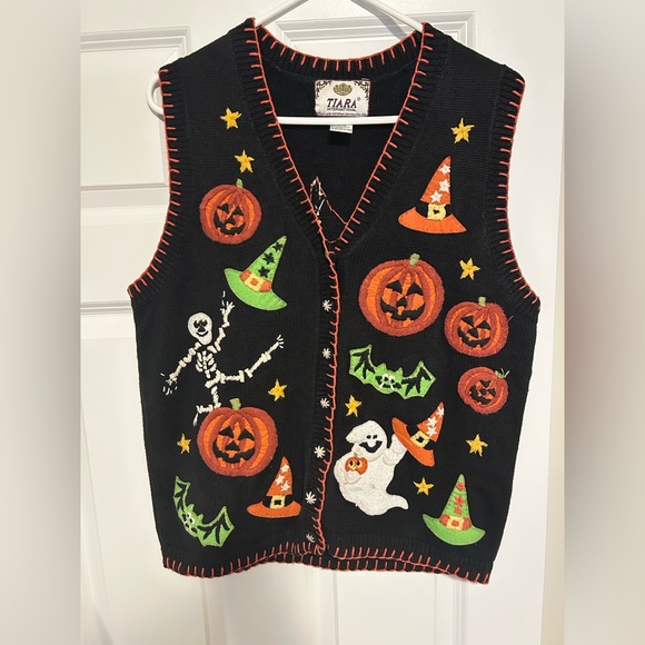 Vintage Halloween Sweater Vest Knit Rare - Picture 1 of 9